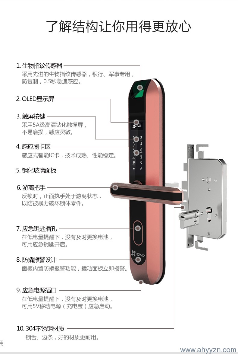 海康萤石云指纹密码锁